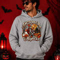 October Nights Halloween Hoodie, Vintage Skeleton Pumpkin Ghost Crewneck (Sweatshirt/Hoodie)