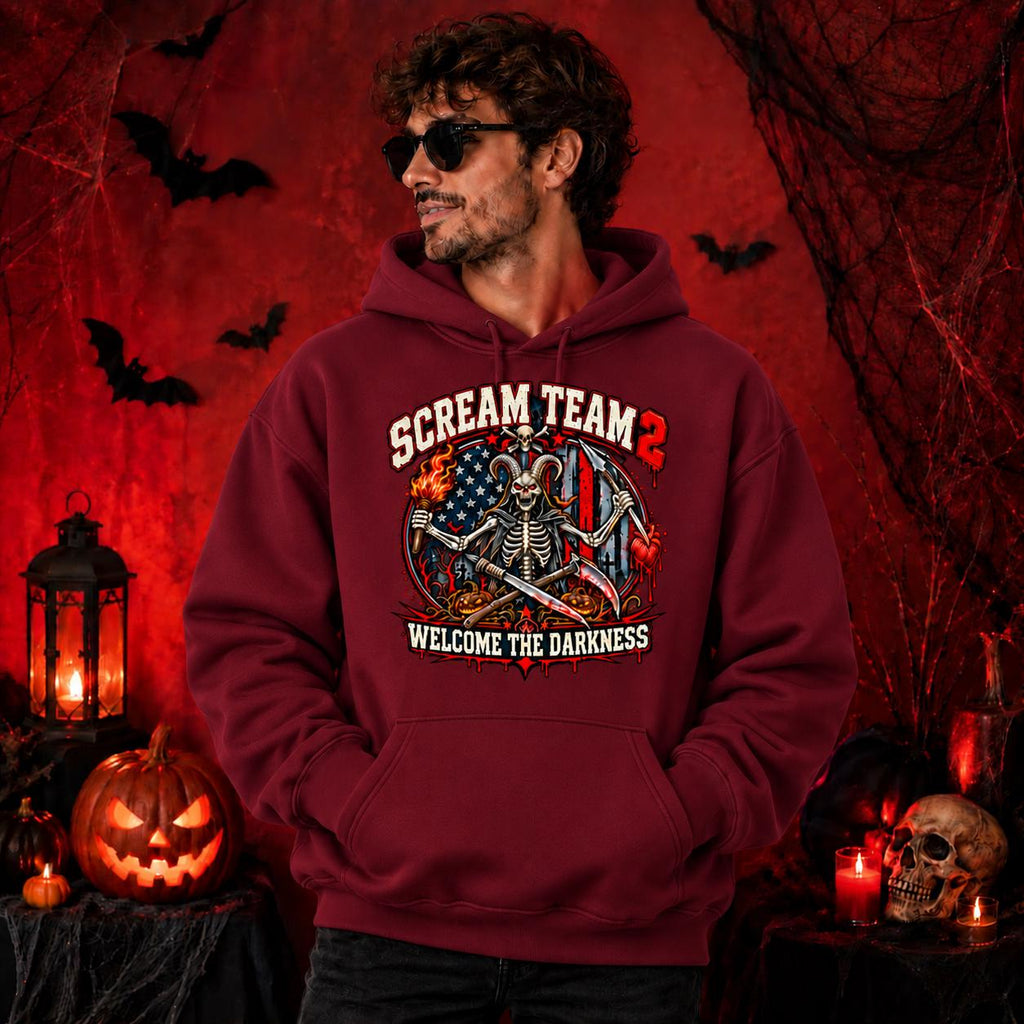 Skeleton Halloween Hoodie, Scream Team Sweatshirt, Horror Graphic Tee, Dark Americana Gothic Streetwear, Spooky Streetwear