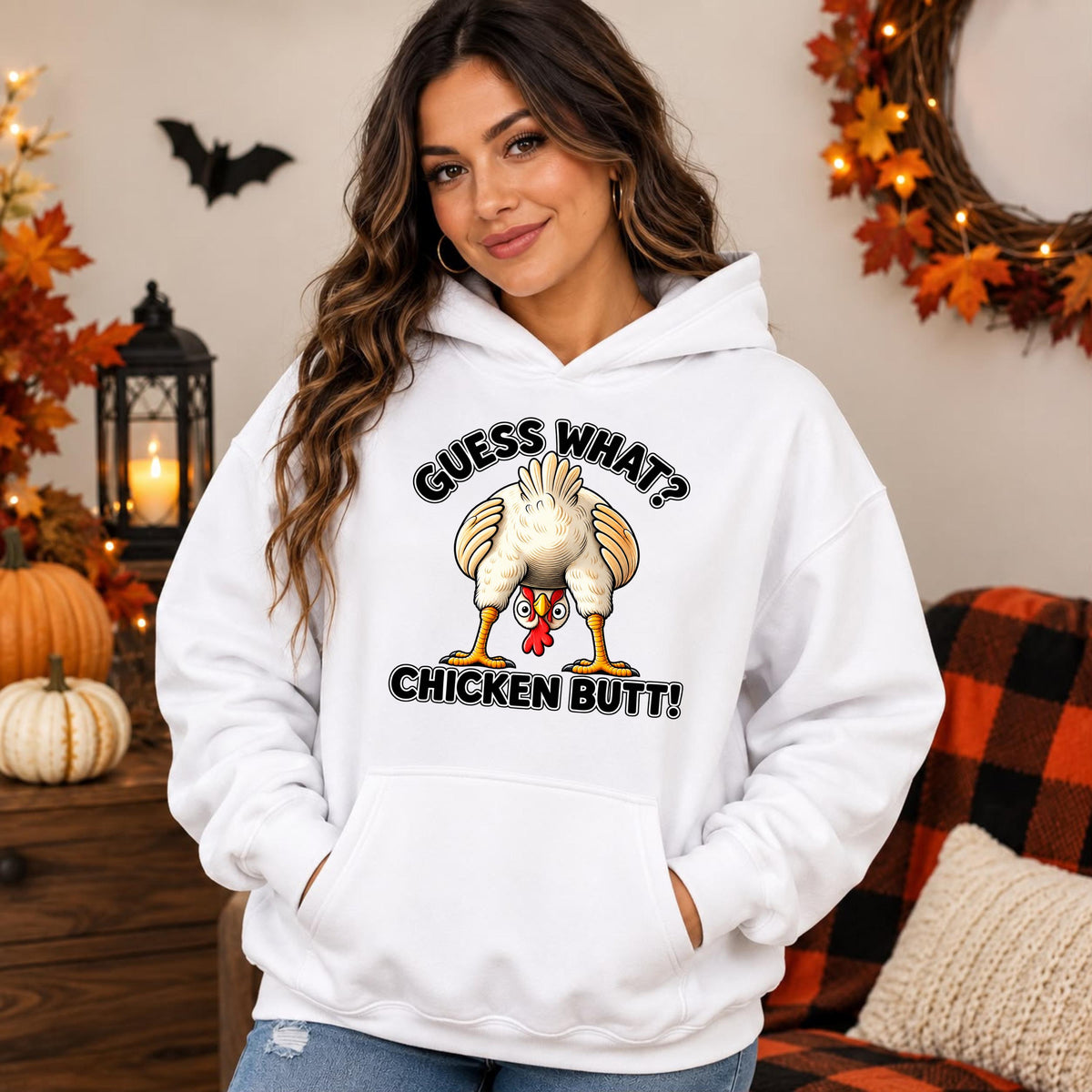 Funny Chicken Butt Hoodie, Farm Humor Pullover, Chicken Lover Gift