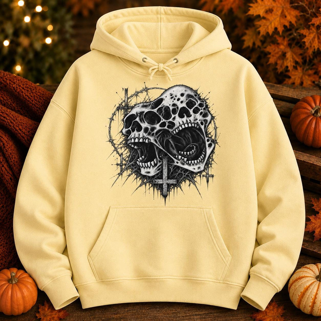 Gothic Melting Skull Sweatshirt, 90s Horror Grunge Pullover, Y2K Streetwear