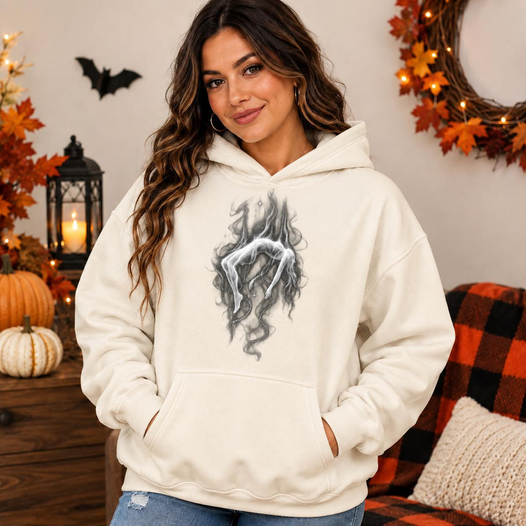 Ethereal Ghost Sweatshirt, Haunted Spirit Art, Gothic Halloween Pullover