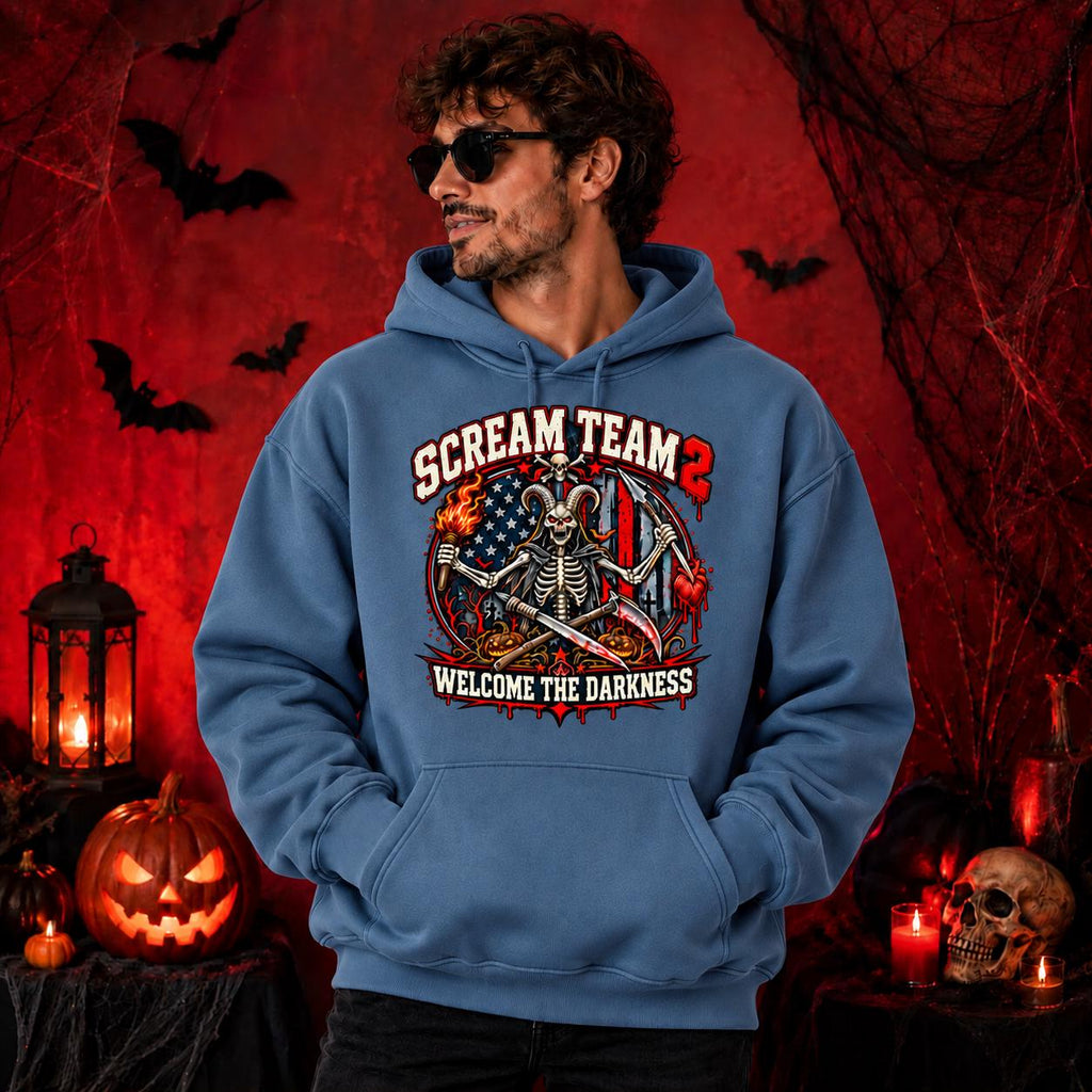 Skeleton Halloween Hoodie, Scream Team Sweatshirt, Horror Graphic Tee, Dark Americana Gothic Streetwear, Spooky Streetwear