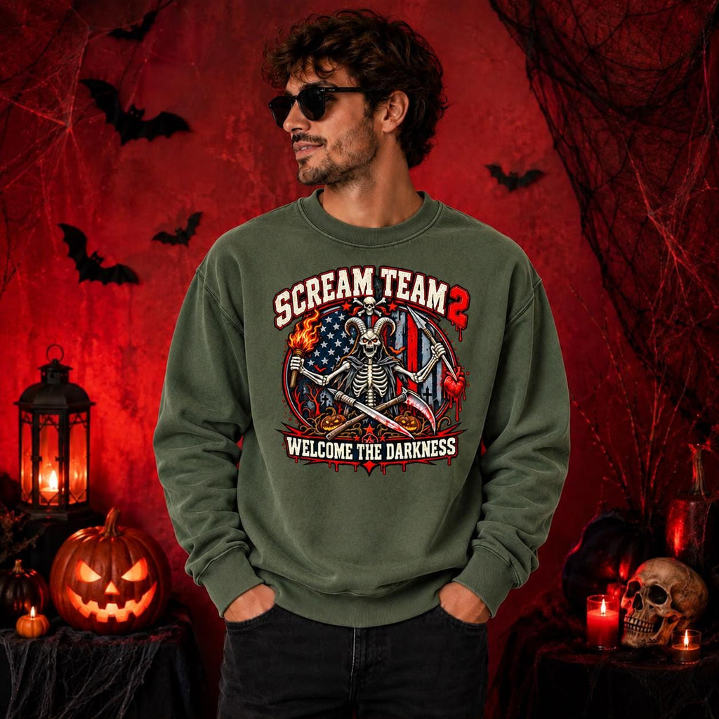 Skeleton Halloween Hoodie, Scream Team Sweatshirt, Horror Graphic Tee, Dark Americana Gothic Streetwear, Spooky Streetwear