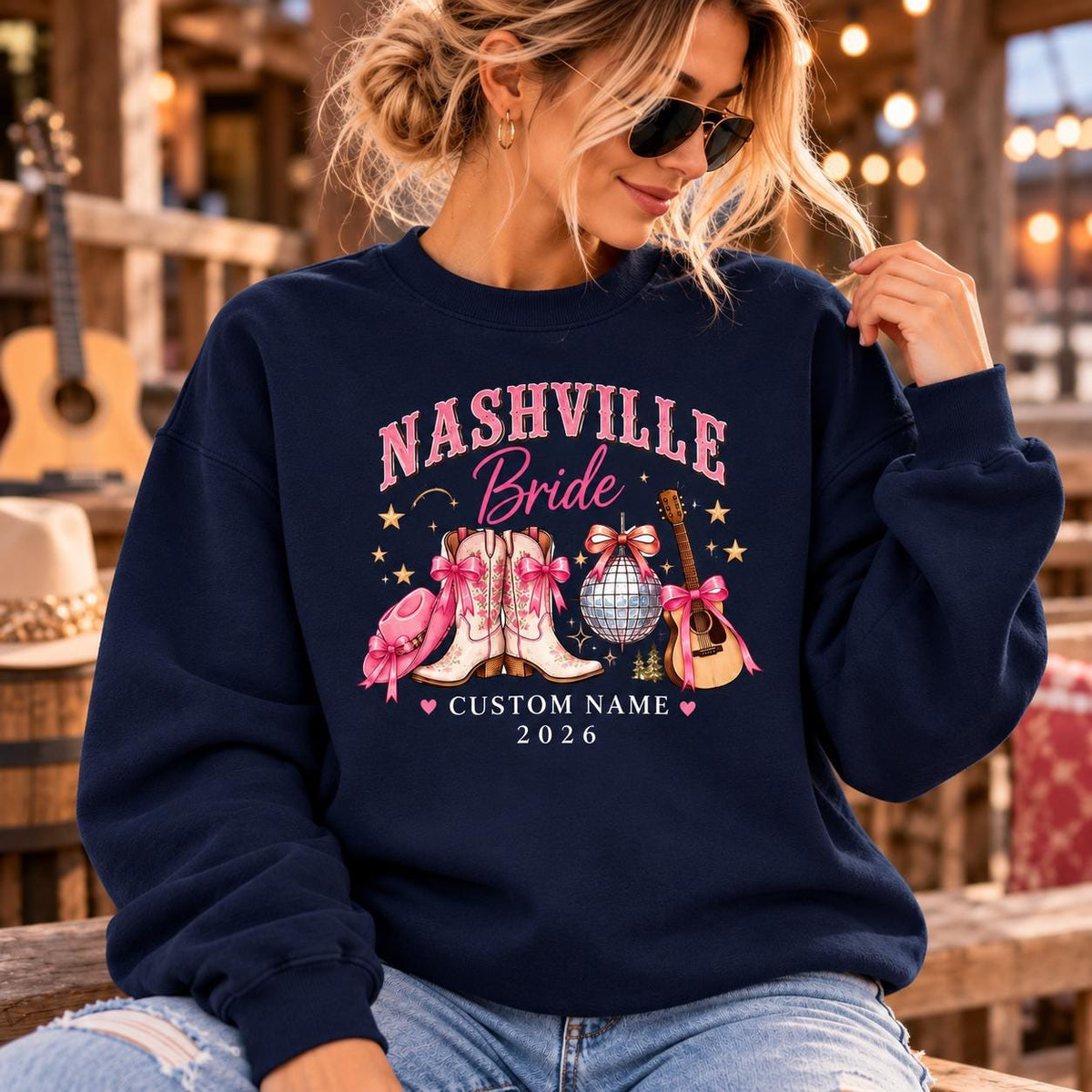 Custom Nashville Bride Sweatshirt, Western Bachelorette Party Shirt, Personalized Gift