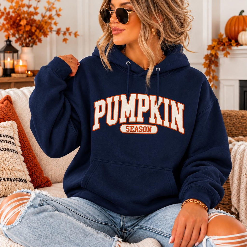 2026 Pumpkin Spice Season Hoodie, Varsity Fall Graphic Sweatshirt