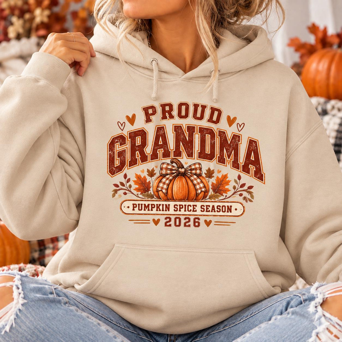 Custom Grandma Sweatshirt, Mama Pumpkin Sweatshirt, Family Fall Matching Shirts, Personalized Autumn Gift