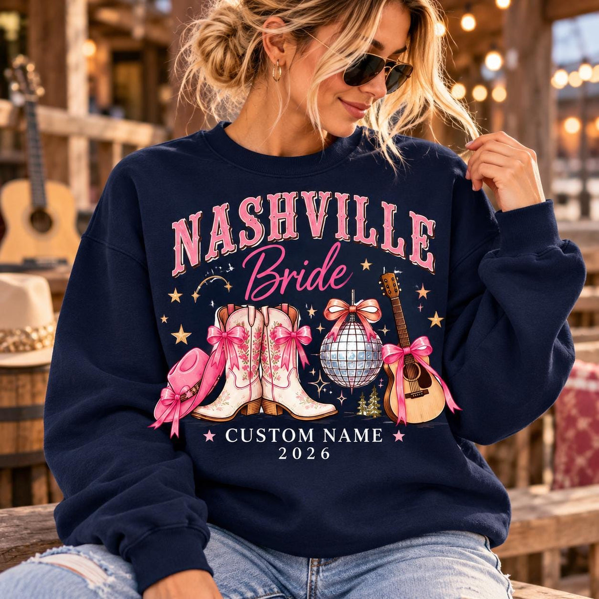Custom Nashville Bride Sweatshirt, Western Bachelorette Party Shirt, Personalized Gift