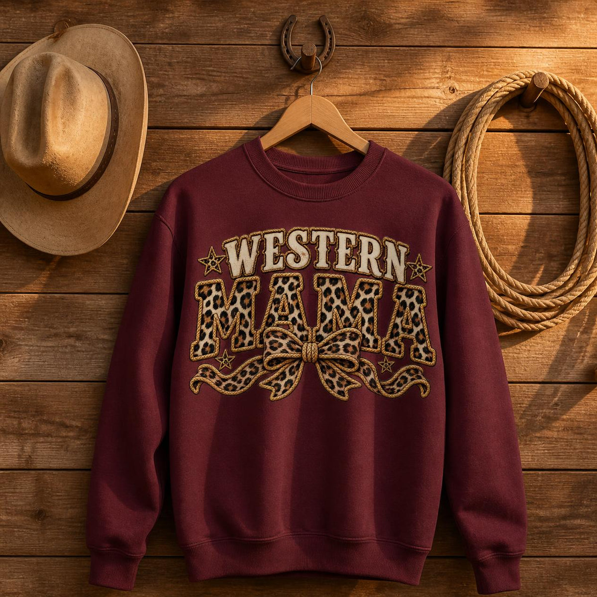 Western Mom Shirt, Mama Crewneck Leopard, Cowgirl Birthday Shirt, Country Mom Tee, Western Mama Sweater