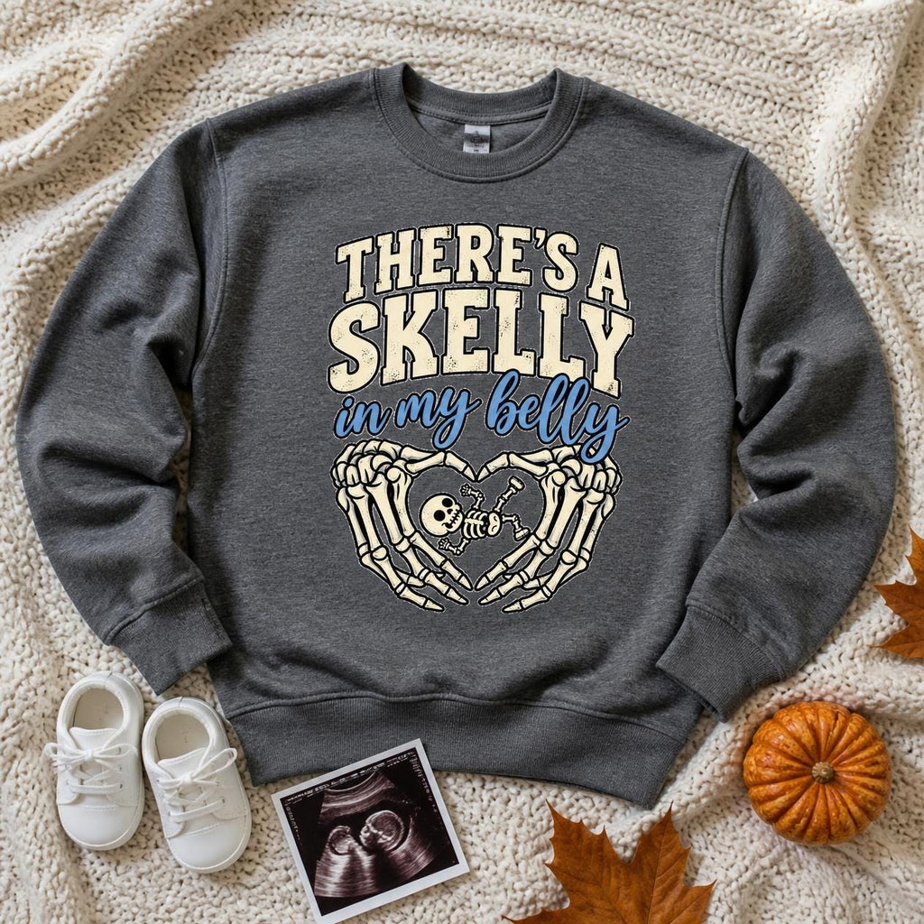 Spooky Halloween Pregnancy Reveal Hoodie, Skeleton Baby Announcement Sweatshirt