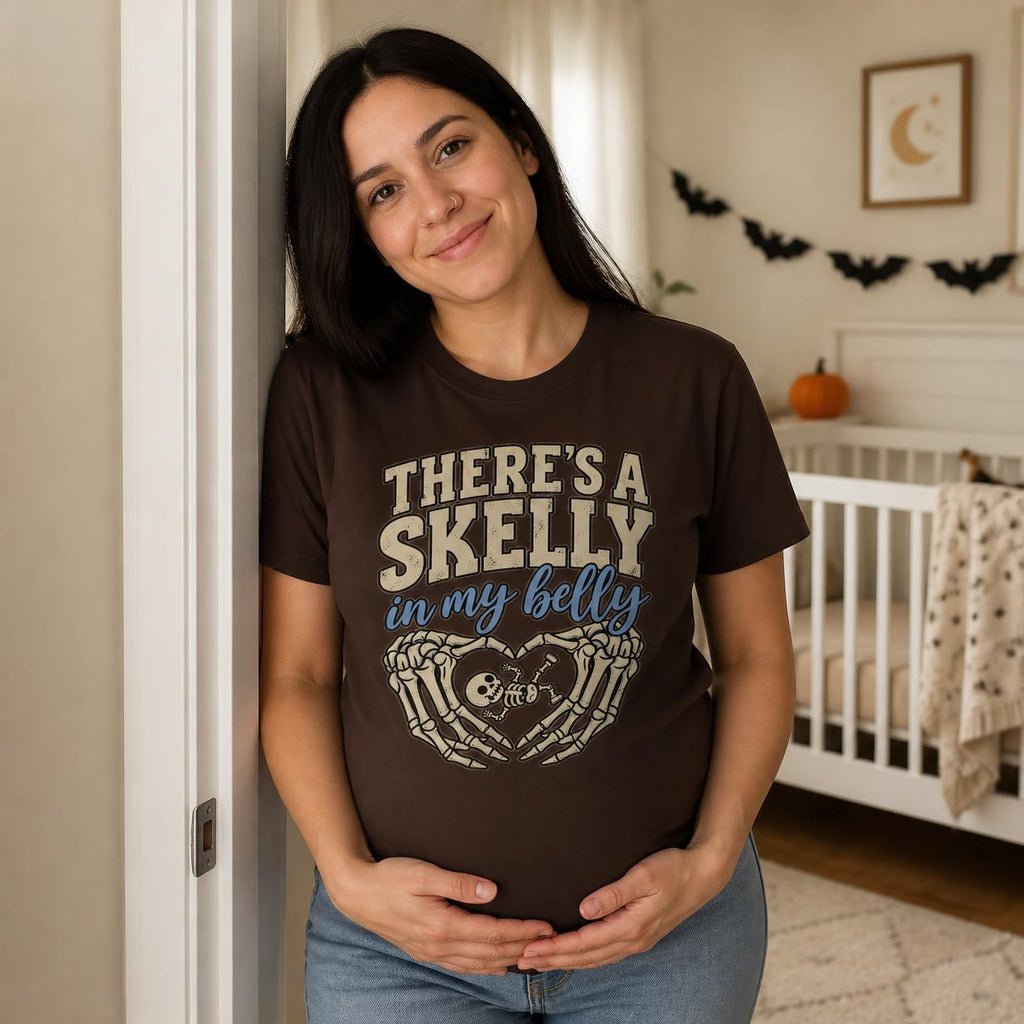 Spooky Halloween Pregnancy Reveal Hoodie, Skeleton Baby Announcement Sweatshirt