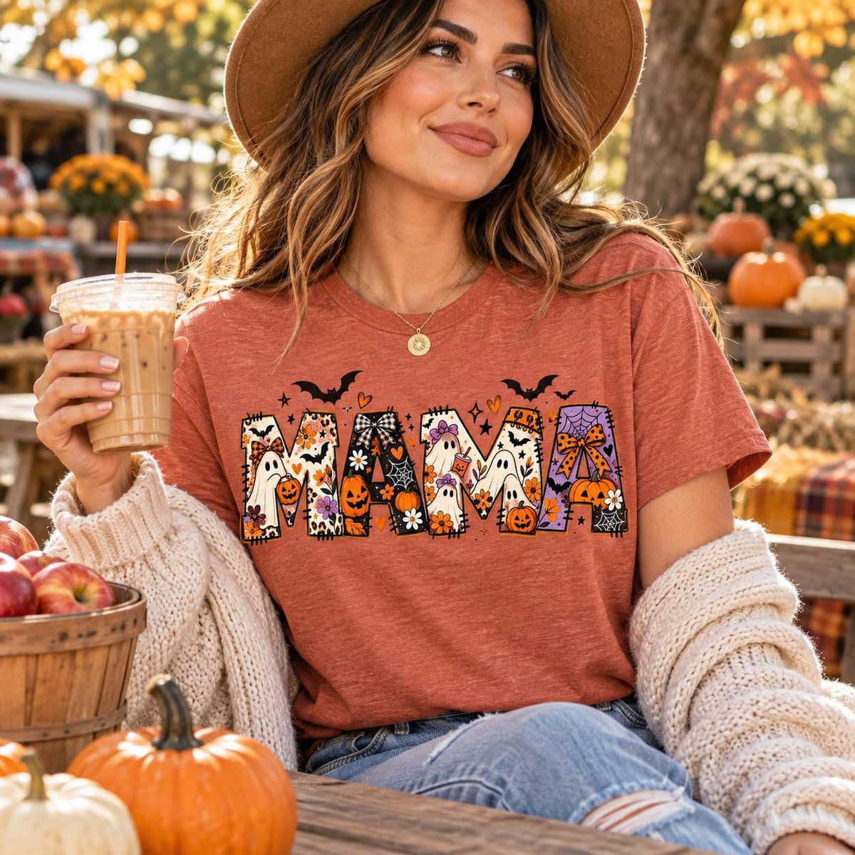 Comfort Colors®  Spooky Mama Sweatshirt, Halloween Mom Sweater, Womens Pumpkin Shirt, Mama Halloween Hoodie, Womens Autumn Shirt