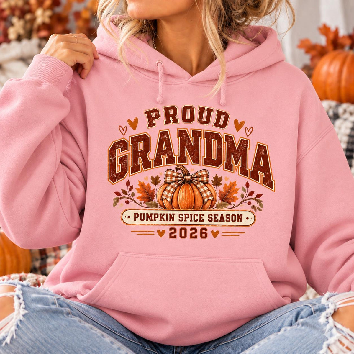 Custom Grandma Sweatshirt, Mama Pumpkin Sweatshirt, Family Fall Matching Shirts, Personalized Autumn Gift