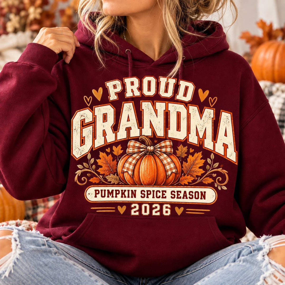 Custom Grandma Sweatshirt, Mama Pumpkin Sweatshirt, Family Fall Matching Shirts, Personalized Autumn Gift