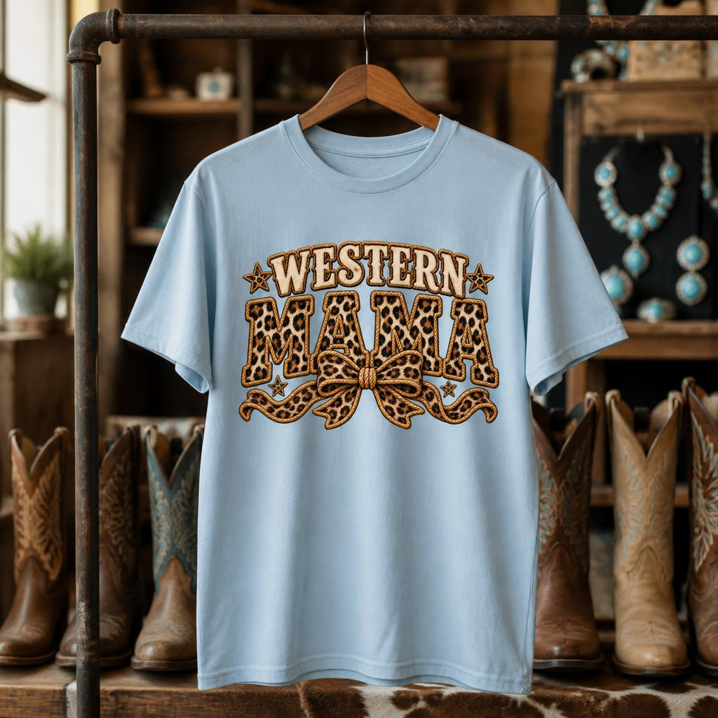 Western Mom Shirt, Mama Crewneck Leopard, Cowgirl Birthday Shirt, Country Mom Tee, Western Mama Sweater